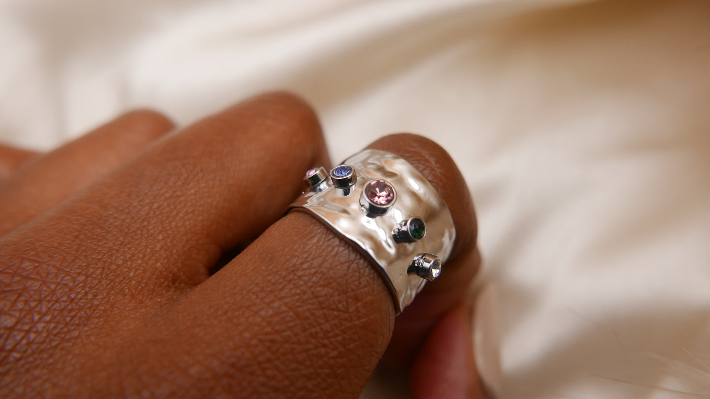 LIMITED EDITION 18K Gold Plated Colorful Zirconia Ring